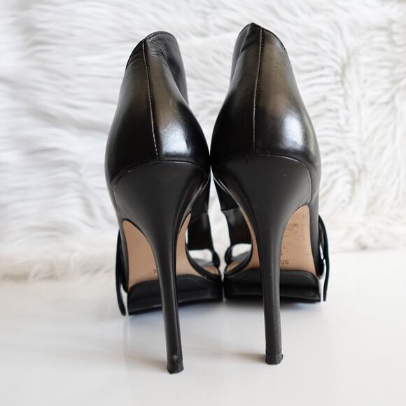 Camilla Skovgaard Black Leather Open Toe Platform High Heels Size 38.5 - Picture 6 of 16